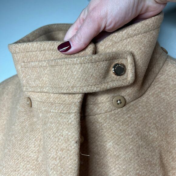 Nine West Camel City Coat Tan Peacoat Women's XL Minimalist Preppy Academia - Picture 3 of 12